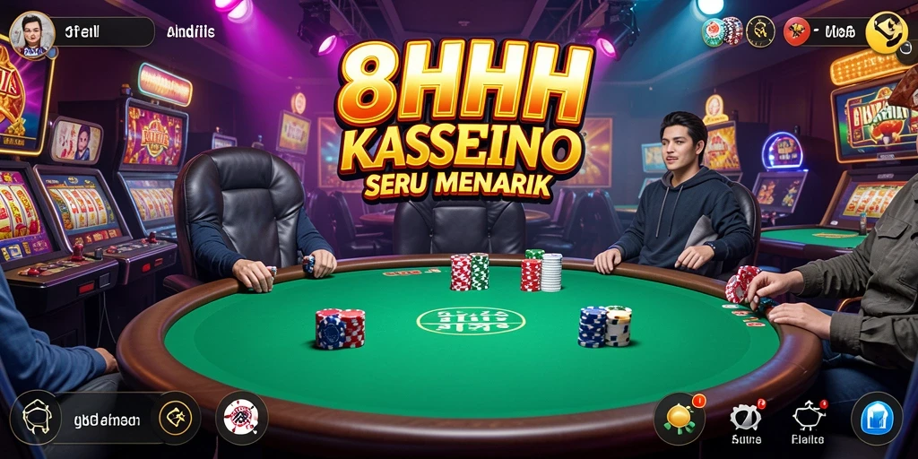 Tampilan gameplay seru di 8HHH dengan berbagai permainan Kasino.