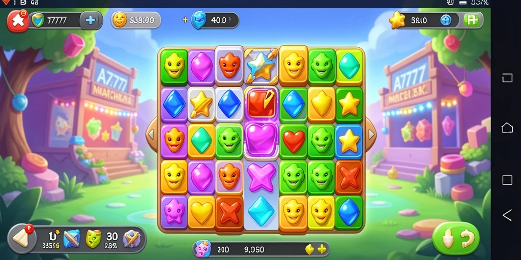 Gameplay A7777 yang seru dalam kategori Match-3.