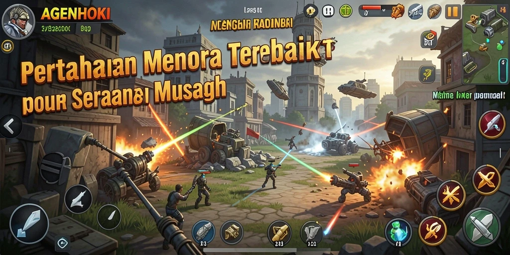 Gameplay menara pertahanan yang seru dan menantang di AGENHOKI.