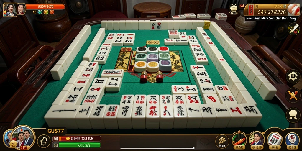 Tampilan menarik dari gameplay Mahjong di GUS77.