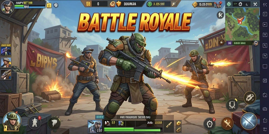 Tampilan gameplay mendebarkan di HAPPYBET188, penuh aksi Battle Royale.