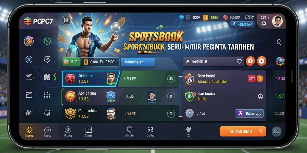 Screenshot gameplay PCPC7 menunjukkan antarmuka taruhan yang menarik.