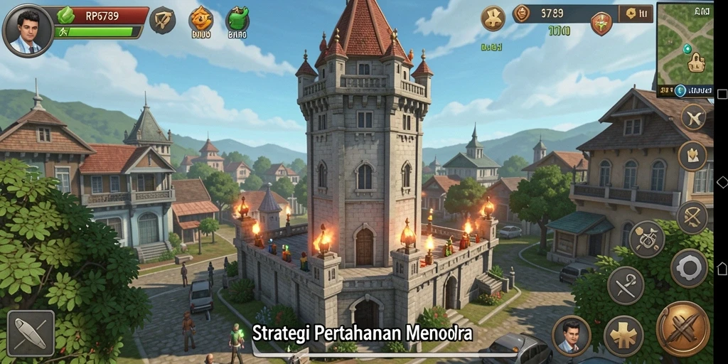 Tangkapan layar menunjukkan gameplay menara pertahanan yang intens dan menegangkan.
