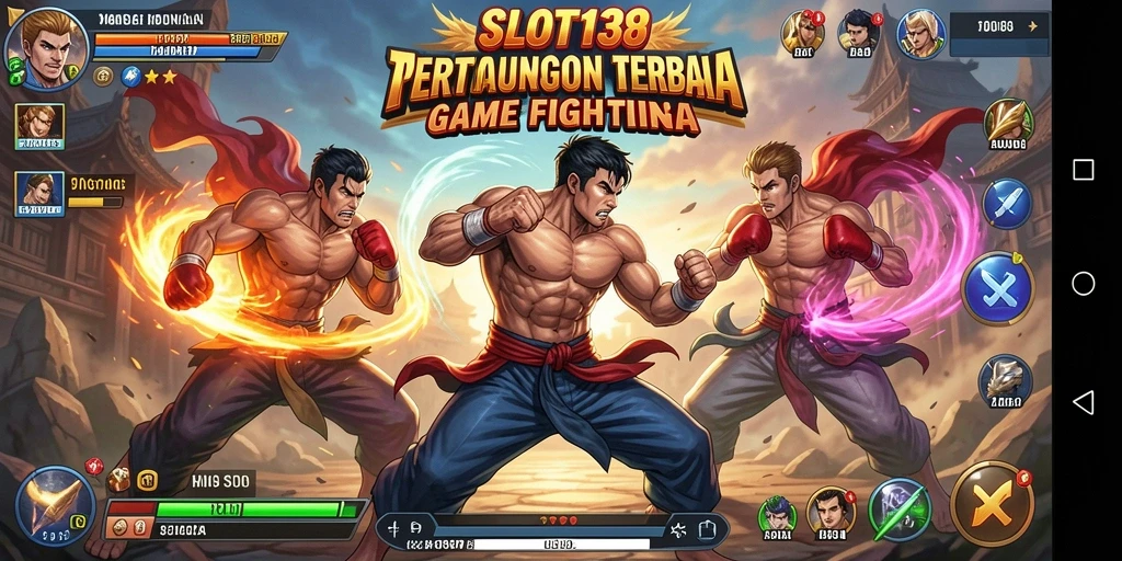 Tampilan gameplay SLOT138 yang mendebarkan dan penuh aksi pertarungan.
