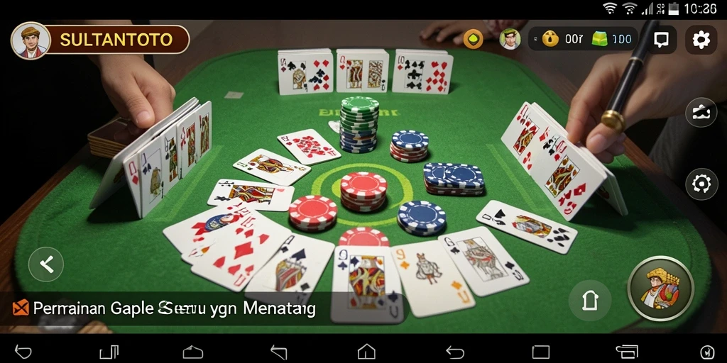 Tampilan menarik gameplay SULTANTOTO dalam permainan Gaple.