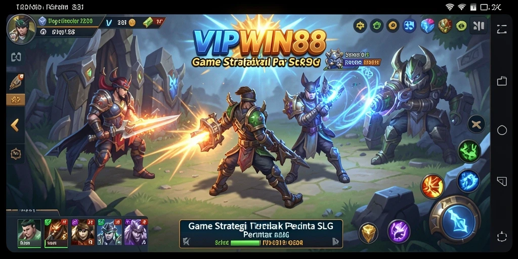 Tangkapan layar yang menunjukkan aksi pertempuran strategis dalam VIPWIN88.